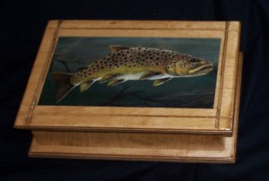 Brown Trout on wooden box